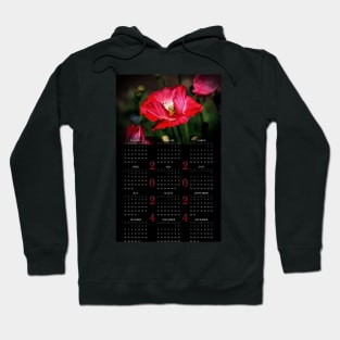 Red Poppies • 2024 Year-at-a-glance Calendar Hoodie